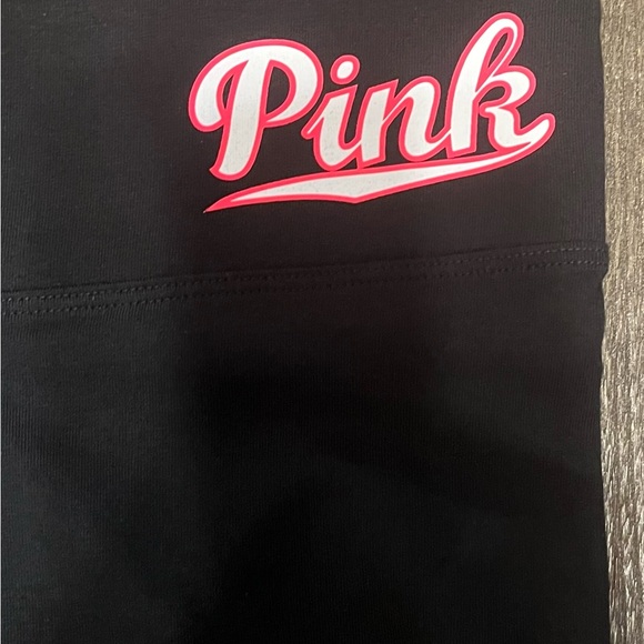 Pink Victoria's Secret Yoga Black Leggings with Pink Trim M - Picture 4 of 11